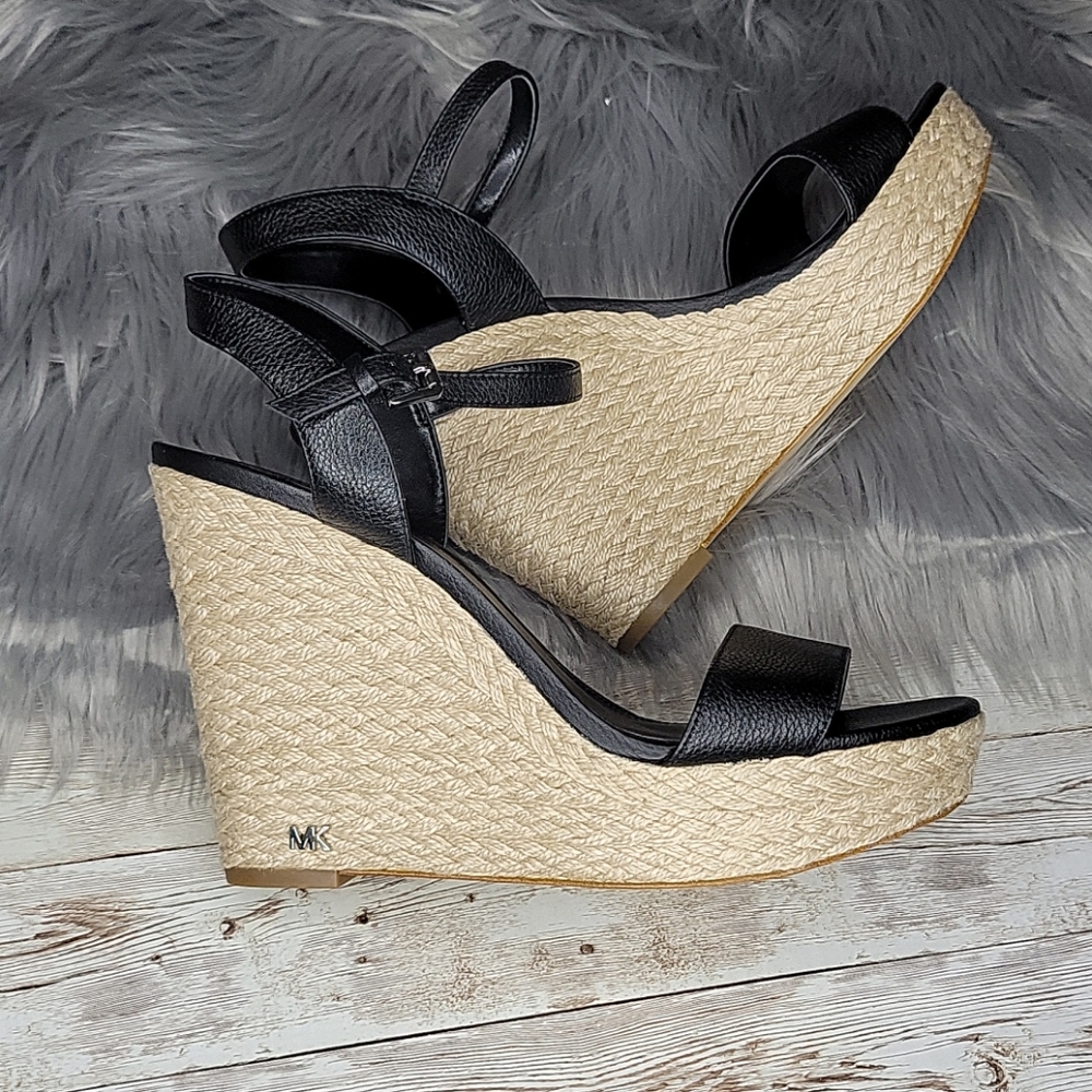 Michael Kors Black and Tan Wedges - Picture 2 of 10